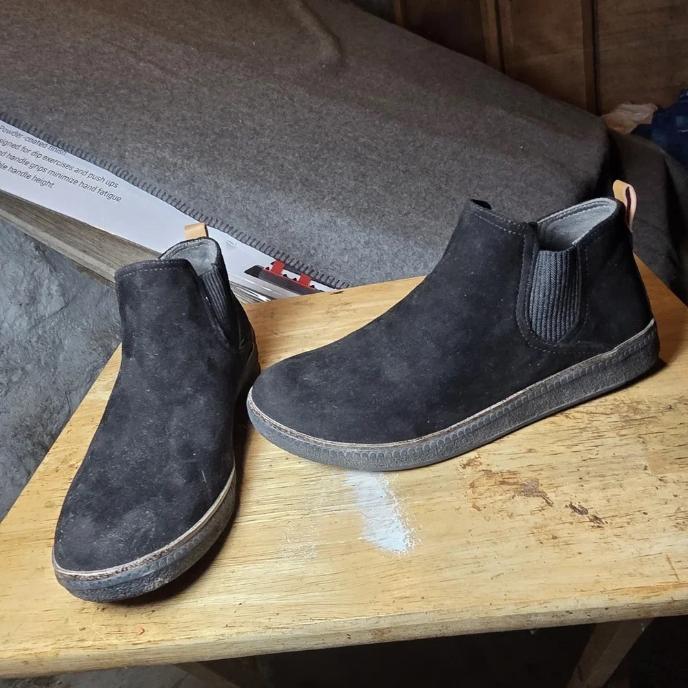 Dr. Scholl's Men's Black Chelsea Boots Pull On Ankle Round Toe Casual